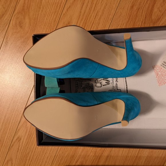 Brand New Jeffrey Campbell Garret blue bow heels 7.5 - Picture 3 of 5